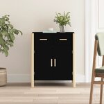 vidaXL Buffet Noir 62x38x75 cm Bois d'ingénierie
