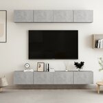 vidaXL Meubles TV 4 Pièces Gris béton 100x30x30 cm Bois d'ingénierie