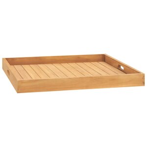 vidaXL Plateau de service 70x70 cm Bois de teck massif