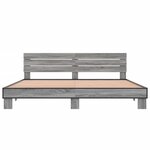 vidaXL Cadre de lit sonoma gris 200x200 cm bois d'ingénierie et métal
