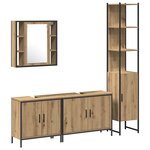 vidaXL Ensemble de meubles de salle de bain en chêne artisanal