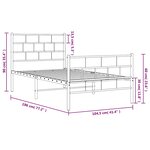 vidaXL Cadre de lit métal sans matelas et pied de lit blanc 100x190 cm