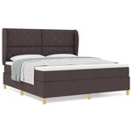 Lit Box Spring vidaXL avec Matelas Marron Foncé 180x200 cm Tissu