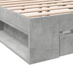 vidaXL Cadre de lit et tiroirs gris béton 140x200 cm bois d'ingénierie