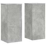 vidaXL Supports pour plantes 2 Pièces gris béton bois d'ingénierie