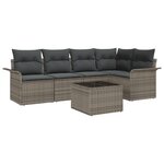 vidaXL Set de canapé de jardin 5 pièces avec coussins Noir Poly Rattan