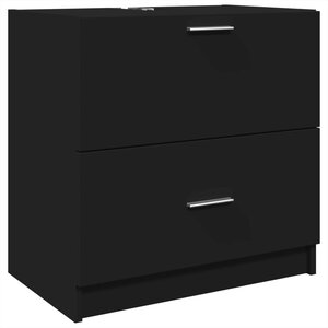 vidaXL Armoire d'évier noir 59x37x59 cm bois d'ingénierie