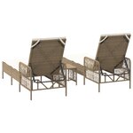 vidaXL Ensemble de chaises longues Ensemble de 3 Beige et crème