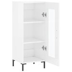 vidaXL Buffet Blanc brillant 34 5x34x90 cm Bois d'ingénierie