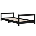 vidaXL Cadre de lit pour enfants noir 90x190 cm bois de pin massif