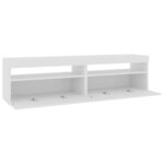 vidaXL Meubles TV 2 Pièces avec lumières LED Blanc brillant 75x35x40 cm