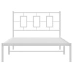 vidaXL Cadre de lit métal avec tête de lit blanc 107x203 cm