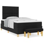 vidaXL Lit Box Spring avec Matelas & Banc Noir 120x190 cm Tissu