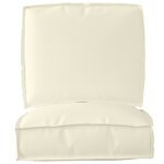 vidaXL Ensemble de coussins de palette de 2 pièces Crème en tissu Oxford