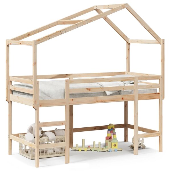 vidaXL Lit superposé avec échelle et toit sans matelas 90x190 cm