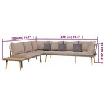 vidaXL Salon de jardin 4Pièces et coussins Bois d'acacia solide Marron