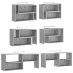 vidaXL Meuble TV Gris béton 149x30x52 cm Bois d'ingénierie