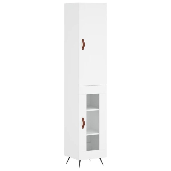 vidaXL Buffet haut Blanc 34 5x34x180 cm Bois d'ingénierie