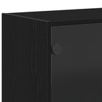 Highboard vidaXL avec portes en chêne noir 68x37x142 cm en bois d'ingénierie