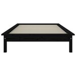 vidaXL Cadre de lit sans matelas noir 100x200 cm bois massif