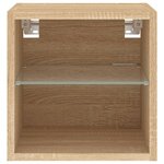 vidaXL Meubles TV muraux lumières LED 2 Pièces chêne sonoma 30x28 5x30 cm