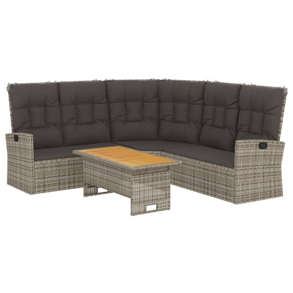 Salon de jardin meuble d'extérieur ensemble de mobilier 2 pièces avec coussins gris résine tressée 02_0015893