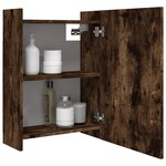 vidaXL Armoire à miroir de salle de bain Chêne fumé 62 5x20 5x64 cm