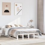 vidaXL Cadre de lit sans matelas blanc 160x200 cm bois de pin massif
