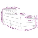 Lit Box Spring vidaXL avec Matelas Vert Foncé 100x200 cm Velours