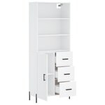 vidaXL Buffet haut Blanc 69 5x34x180 cm Bois d'ingénierie