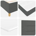 vidaXL Lit à ressorts avec matelas gris foncé 200x200 cm tissu