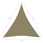 vidaXL Voile de parasol Tissu Oxford triangulaire 5x7x7 m Beige