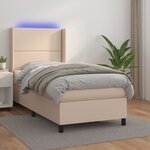 vidaXL Sommier à lattes de lit matelas LED Cappuccino 90x190cm