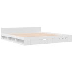 vidaXL Cadre de lit avec tiroirs blanc 200x200 cm bois d'ingénierie