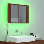 vidaXL Armoire à miroir LED Chêne marron 60x12x45 cm Bois d'ingénierie