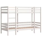 vidaXL Lit superposé Blanc 90x190 cm Bois de pin massif