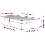 vidaXL Cadre de lit sans matelas sonoma gris 100x200 cm