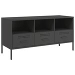 vidaXL Meuble TV noir 100 5x39x50 5 cm acier laminé à froid