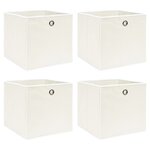 vidaXL Boîtes de rangement 4 Pièces Blanc 32x32x32 cm Tissu