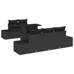 vidaXL Ensemble de canapé de jardin de 6 pièces avec coussins en poly rattan noir