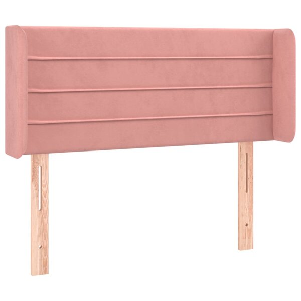 vidaXL Tête de lit avec oreilles Rose 93x16x78/88 cm Velours