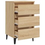 vidaXL Table de chevet avec pieds en métal chêne sonoma 40x35x69 cm