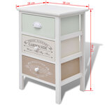 vidaXL Armoire de rangement en style français 3 tiroirs Bois
