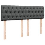 vidaXL Sommier à lattes de lit avec matelas Gris foncé 160x200cm Tissu