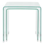 vidaXL Ensemble de tables gigognes 2 Pièces Verre trempé Transparent