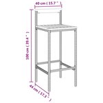 vidaXL Tabourets de bar lot de 4 noir résine tressée et bois d'acacia