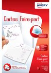 50 cartes faire-part blanches personnalisables a6 impression jet d'encre avery