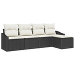 vidaXL Ensemble de salle à manger de jardin 5 pièces avec coussins en poly rattan marron