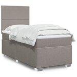 vidaXL Sommier à lattes de lit avec matelas Taupe 90x190 cm Tissu
