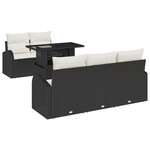 vidaXL Ensemble de Canapé de Jardin de 6 Pièces avec Coussins Noir en Poly Rattan
